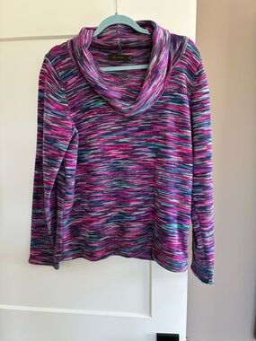 The Limited Multicolor Pink & Blue Cowl Neck Sweater